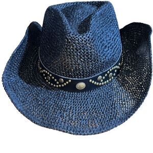 NWT Women’s Blaze Black Gunsmoke Western Handmade Woven Cowboy Toyo Hat